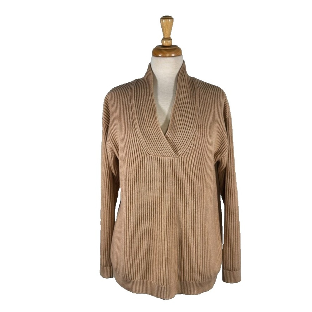 Haven Well Within Small Beige Pullover Sweater VNeck‎